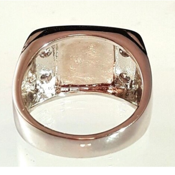 American Bald Eagle Ring  Silver  Black Size 12 13 Cubic Zirconia biker - Picture 7 of 12